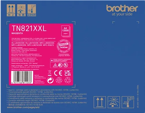 Brother TN-821XXLM Magenta Toner — Consommables informatiques