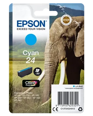 Epson 24 Cyan Cartouche d'encre C13T24224012 — Consommables informatiques