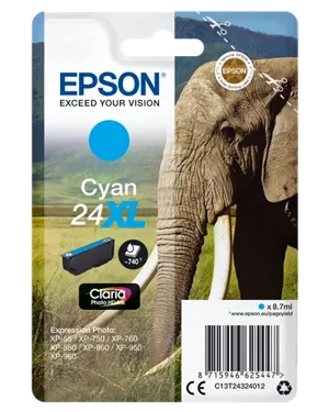 Epson 24 XL Cyan Cartouche d'encre C13T24324012 — Consommables informatiques