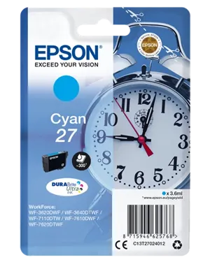 Epson 27 Cyan Cartouche d'encre C13T27024012 — Consommables informatiques