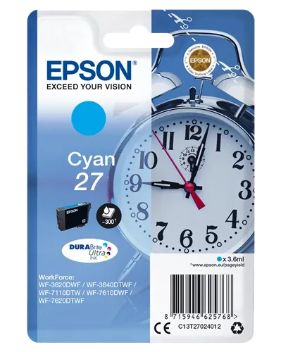Epson 27 Cyan Cartouche d'encre C13T27024012 — Consommables informatiques