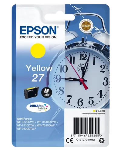 Epson 27 Jaune Cartouche d'encre C13T27044012 — Consommables informatiques