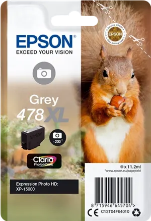 Epson 478XL Gris Cartouche d'encre C13T04F64010 — Consommables informatiques