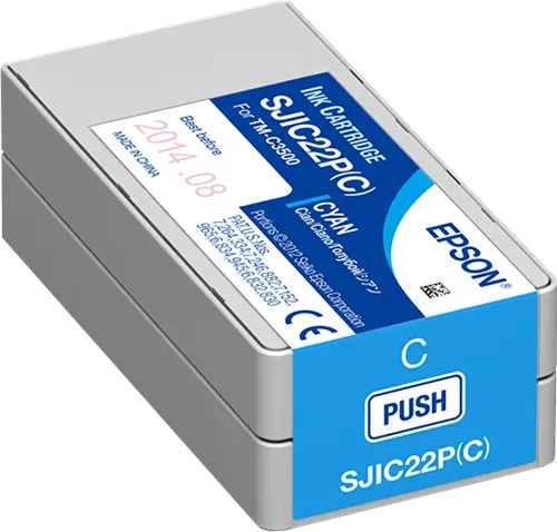Epson SJIC22P-C Cyan Cartouche d'encre C33S020602 — Consommables informatiques