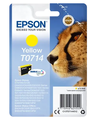 Epson T0714 Jaune Cartouche d'encre C13T07144012 — Consommables informatiques