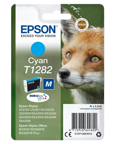 Epson T1282 Cyan Cartouche d'encre C13T12824012 — Consommables informatiques
