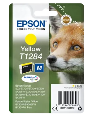 Epson T1284 Jaune Cartouche d'encre C13T12844012 — Consommables informatiques