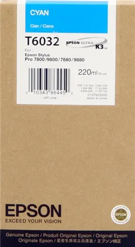 Epson T6032 Cyan Cartouche d'encre C13T603200 — Consommables informatiques