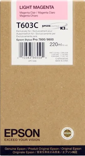 Epson T603C Magenta (brillant) Cartouche d'encre C13T603C00 — Consommables informatiques
