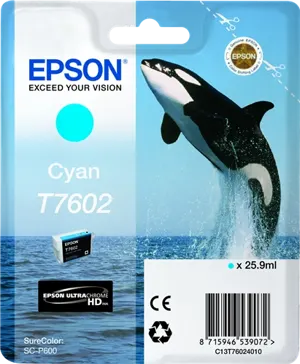 Epson T7602 Cyan Cartouche d'encre C13T76024010 — Consommables informatiques