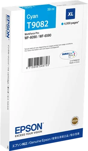 Epson T9082 XL Cyan Cartouche d'encre C13T90824N — Consommables informatiques