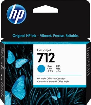 HP 712 Cyan Cartouche d'encre 3ED67A — Consommables informatiques