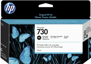 HP 730 Noir (photo) Cartouche d'encre P2V67A — Consommables informatiques