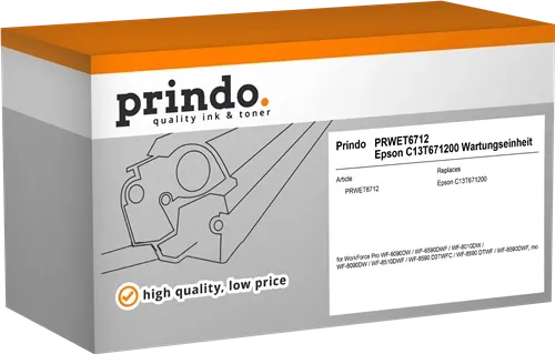 Prindo PRWET6712 Unité de maintenance — Consommables informatiques