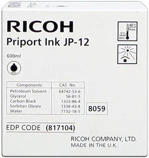 Ricoh 817104 Noir(e) Cartouche d'encre JP12 (5-Pack) — Consommables informatiques