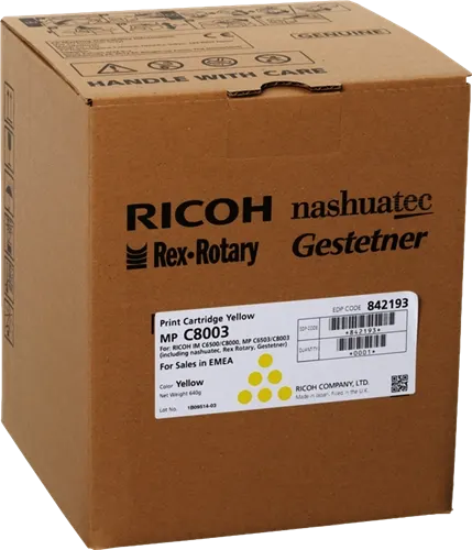 Ricoh C8003Y Jaune Toner — Consommables informatiques