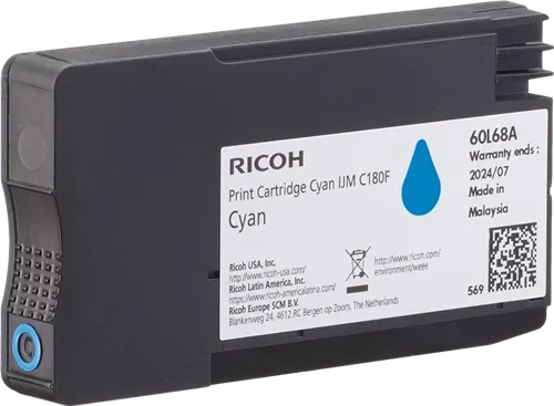 Ricoh IJM C180F Cyan Cartouche d'encre 408518 — Consommables informatiques