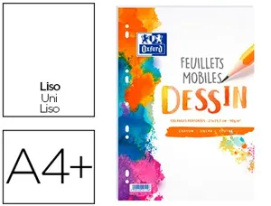 Feuillet mobile oxford a4 210x297mm 100 pages 90gr réglure dessin perforé sous film — Non classé