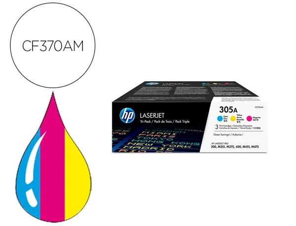 Toner laser original hp 305a 2600 p pack de 3 — Non classé