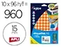 Etiquette Apli Agipa Couleur Multi-Usage A5 Diam.15 Mm Coins Arrondis Etiq/Poch 960 Etiq/F 96 Coloris Orange, N.C —… — vue 2