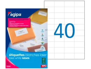 Étiquette adhésive apli agipa imprimante laser copieur 52.5x29.7mm coins droits boîte 4000 unités — Non classé