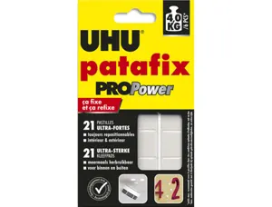 Pastille adhésive uhu patafix propower ultra forte jusqu'à  3kg repositionnable coloris noir blister 21u lot 30 blister —…