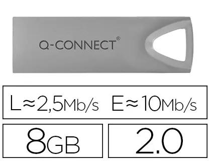 Clé usb q-connect 2.0 premium 8gb vitesse lecture 10mb/s écriture 2.5mb/s — Non classé