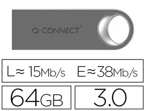 Clé usb q-connect 3.0 premium 64gb vitesse lecture 38mb/s écriture 15mb/s — Non classé