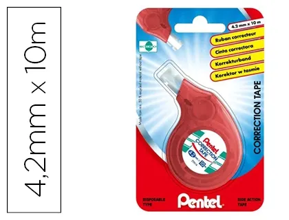 Correcteur pentel compact ruban 4.2mmx10m application latérale niveau bande de correction visible — Non classé