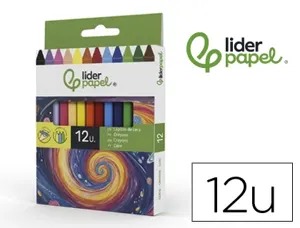 Crayon cire liderpapel 115mm résistant non salissant effaçable étui carton 12 unités — Non classé