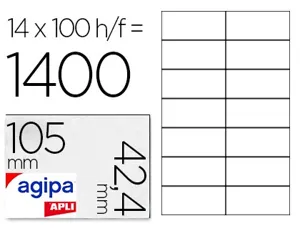 agipa Etiquette universelle, 105 x 42,4 mm, coin droits — Etiquettes multi-usage