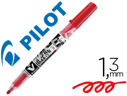 Marqueur pilot v board master rechargeable pointe conique extra fine 1.3mm encre liquide base alcool couleur vive rouge —…