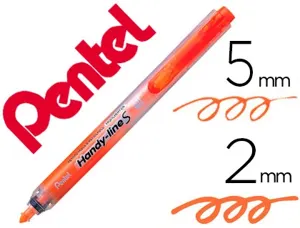 Surligneur pentel handy line s rétractable rechargeable pointe biseautée 1/3.6mm corps fin encre orange — Non classé