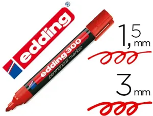 Marqueur edding permanent e300 pointe ogive tracé 1.5/3mm corps plastique coloris rouge — Non classé