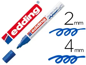 Marqueur edding permanent peinture e750 pointe moyenne 2/4mm encre laquée opaque tous supports résistant chaleur bleu — Non…