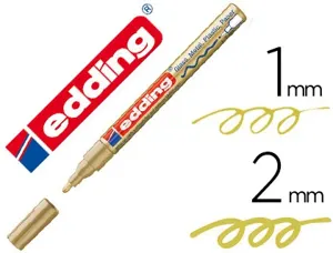 Marqueur edding permanent peinture e751 pointe fine 1/2mm encre laquée opaque tous supports résistant chaleur or — Non classé