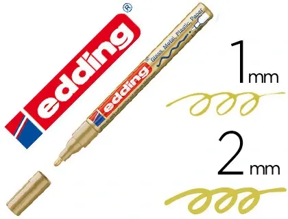 Marqueur edding permanent peinture e751 pointe fine 1/2mm encre laquée opaque tous supports résistant chaleur or — Non classé