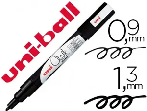 Marqueur uniball craie chalk marker pointe conique fine 0.9/1.3mm craie liquide noir — Non classé
