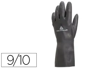 Gant néoprène deltaplus floqué coton longueur 30cm épaisseur 0.75mm coloris noir taille 9/10 paire — Non classé