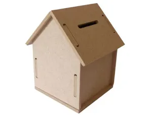 Tirelire en bois culture club construire et décorer mdf 10x10x12cm — Non classé