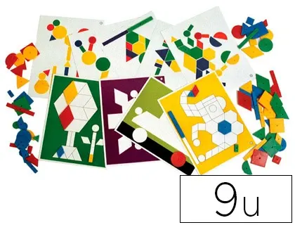 Carte logicolor recto verso 100 pièces formes géométriques coloris vifs rouge vert jaune bleu lot 9 unités — Non classé