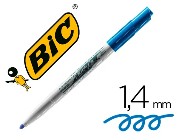 Marqueur bic velleda 1741 effaçable pointe ogive tracé 2mm encre cétone format stylo grande longévité bleu — Non classé