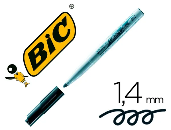 Marqueur bic velleda 1741 effaçable pointe ogive tracé 2mm encre cétone format stylo grande longévité noir — Non classé