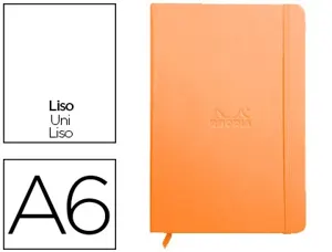 Carnet rhodia webnotebook a6 9x14cm couverture simili cuir tangerine 192 pages 90g uni élastique marque-page orange — Non…