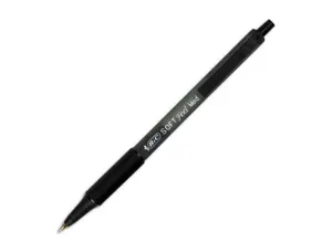 Stylo-bille bic soft feel pointe moyenne 1mm rétractable clip grip corps caoutchouc couleur noir — Non classé