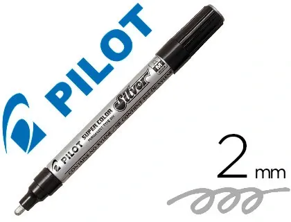 Marqueur pilot feutre permanent encre métallique pointe non bisautée medium polyacétate 4.5 mm argent — Non classé