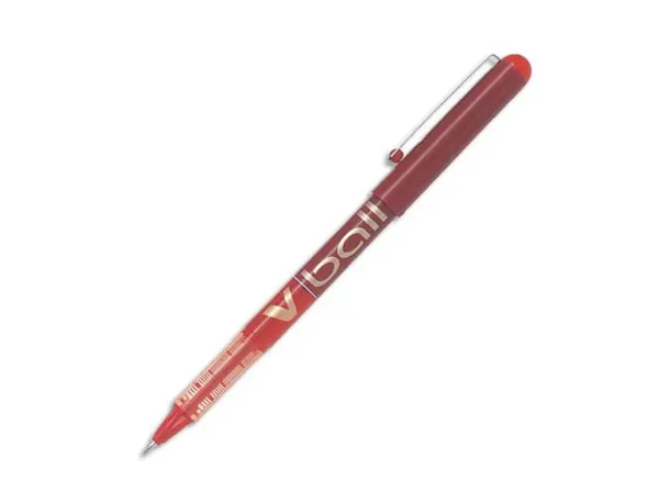 Roller pilot vball 7 écriture moyenne 0.5mm encre liquide niveau visible régulateur débit clip métal coloris rouge — Non…