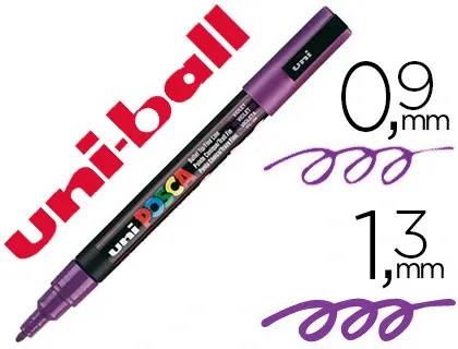 Marqueur posca pc3m gouache encre inodore toutes surfaces pointe fine conique couleur opaque couvrante violet — Non classé