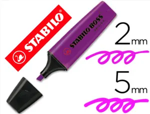 Surligneur stabilo boss tracé 2/5mm pointe biseautée encre universelle base eau résistante lumière coloris lavande — Non…