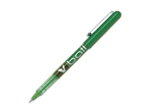 Roller pilot vball 5 écriture fine 0.3mm encre liquide niveau visible régulateur débit clip métal coloris vert — Non classé